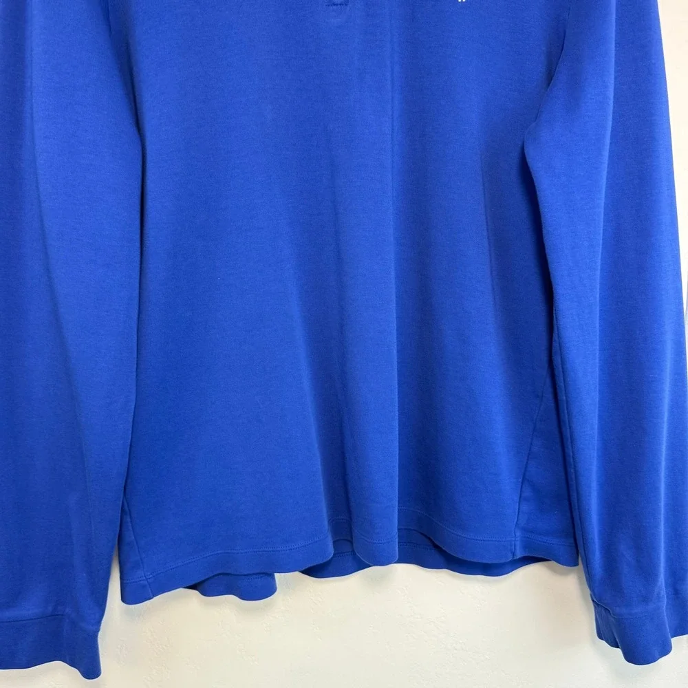 Polo Ralph Lauren Quarter Zip Pullover Blue Pima Cotton Preppy Old Money Golf L